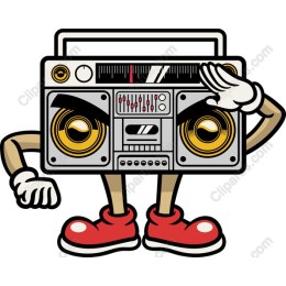 Retro Cartoon Boombox