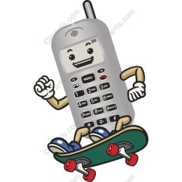 Cheerful Skateboarding Mobile Phone