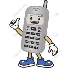 Cheerful Cell Phone Character