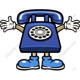 Blue Cartoon Telephone