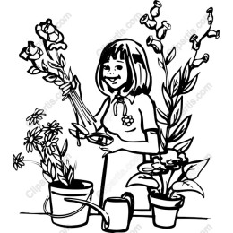 Charming Girl with Flowers