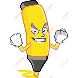 Cheerful Highlighter Character