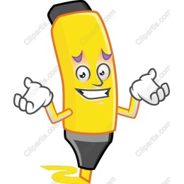 Cheerful Yellow Highlighter Character