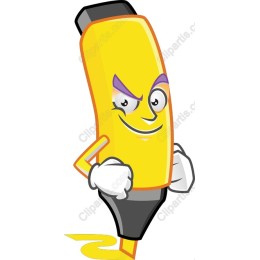 Playful Yellow Highlighter Character