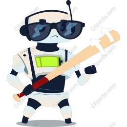 Cool Robot with Bat