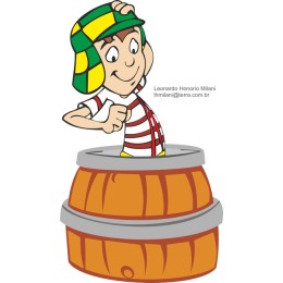 Cheerful Character in Barrel