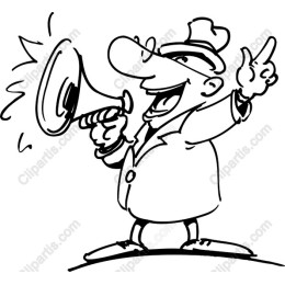 Enthusiastic Megaphone Character