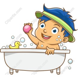 Cheerful Boy in Bath