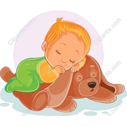 Adorable Baby and Dog Sleeping