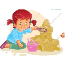 Playful Sandcastle Girl