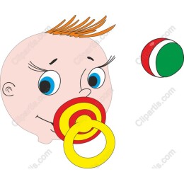 Charming Baby with Pacifier and Ball