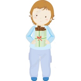 Joyful Boy Holding Gift Box