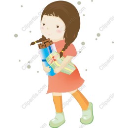 Playful Girl with Colorful Gifts