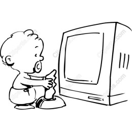 Charming Baby with Old-School TV
