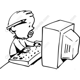 Playful Child at Computer