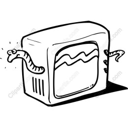 Quirky Retro Television with Worms