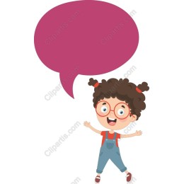 Charming Girl with Customizable Speech Bubble