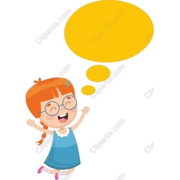 Cheerful Girl with Speech Bubble