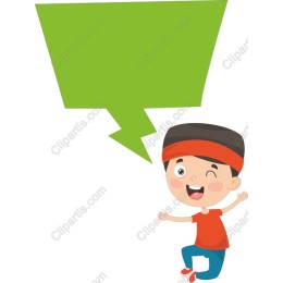 Cheerful Kid with Speech Bubble