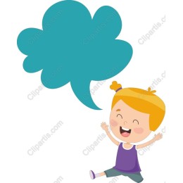 Joyful Girl with Speech Bubble