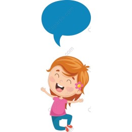 Cheerful Girl with Customizable Speech Bubble