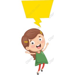 Joyful Girl with Speech Bubble