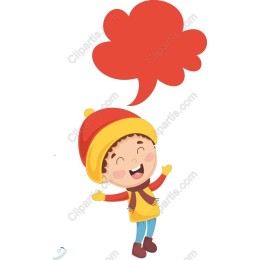 Cheerful Boy with Speech Bubble