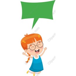 Cheerful Girl with Speech Bubble