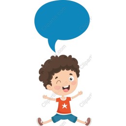 Cheerful Kid with Speech Bubble