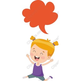 Joyful Girl with Speech Bubble