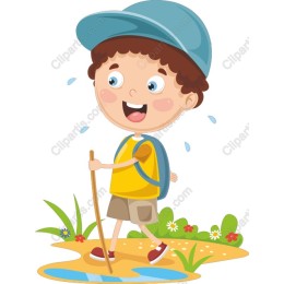Cheerful Hiking Boy