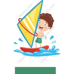 Joyful Windsurfing Boy