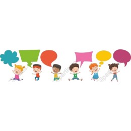Cheerful Children with Speech Bubbles