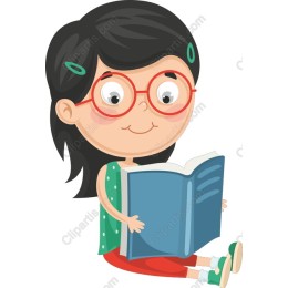 Cheerful Girl Reading