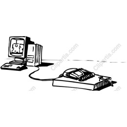 Retro Computer and Telephone