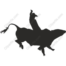 Cowboy Riding a Bucking Bull
