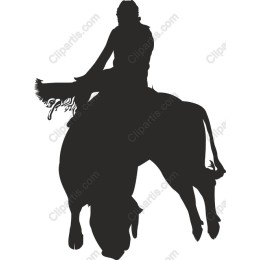 Dynamic Cowboy Riding Bucking Horse