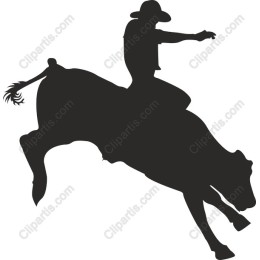 Dynamic Rodeo Cowboy Riding Bull