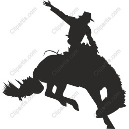 Dynamic Cowboy Riding Bronco