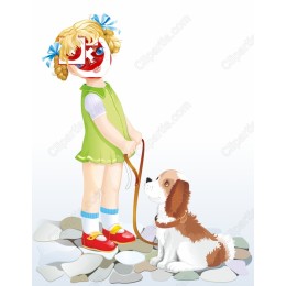 Charming Girl and Dog