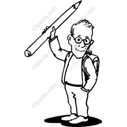 Cheerful Student with Pencil