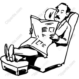 Gentleman Relaxing with Newspaper