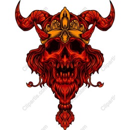 Demonic Skull with Crown