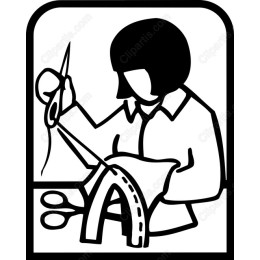 Skilled Seamstress Sewing