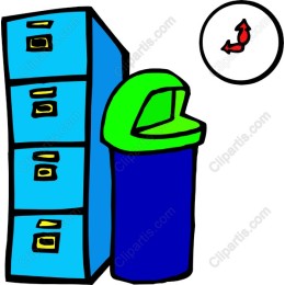 Colorful Filing Cabinet and Recycling Bin