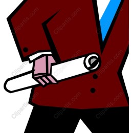 Suited Figure Holding Scroll