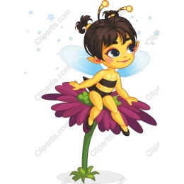 Flower Fairy Sitting on Blossom