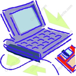 Abstract Laptop and Mouse