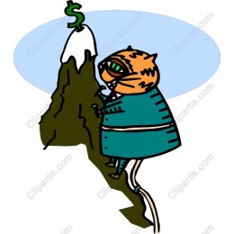 Ambitious Cat Climbing for Success