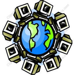 Global Connectivity : Globe Surrounded by Computers